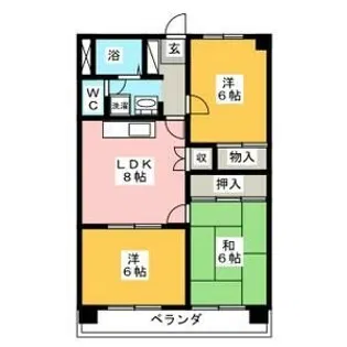 センチュリーハイツ本陣【4階】の間取り