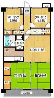 朝日プラザ柏木【6階】の間取り