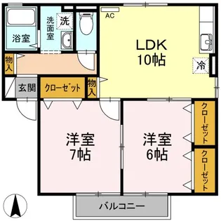 鹿児島県姶良市西餅田【アパート】の間取り