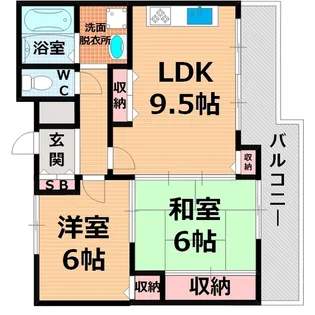 大阪府大阪市鶴見区諸口4【マンション】の間取り
