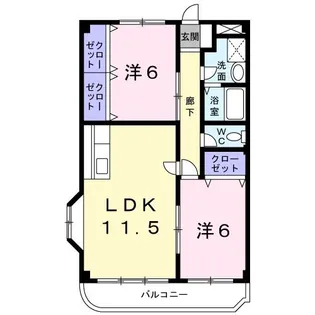 サウスヒルズマンション【2階】の間取り
