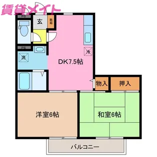 ニューソシア B【2階】の間取り