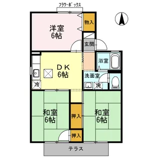 グリーンアベニューA【1階】の間取り