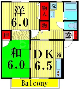 セントパークハイツB【1階】の間取り