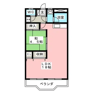 1LDKの間取り画像