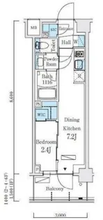 1DKの間取り画像