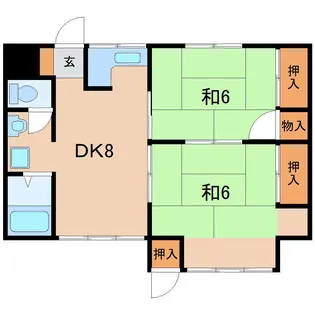 コーポ成田 2号棟【1階】の間取り