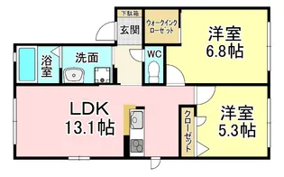 シティパル長行 A棟【1階】の間取り