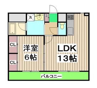 ジャスティ川島【1階】の間取り