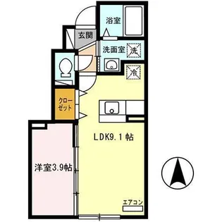 ウィットモア悠裕【1階】の間取り