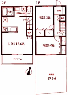 神奈川県横浜市神奈川区栗田谷【一戸建】の間取り
