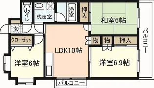 シャルマンヴィル新宮【8階】の間取り