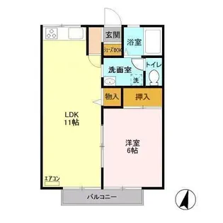 コーポサングリーン【2階】の間取り