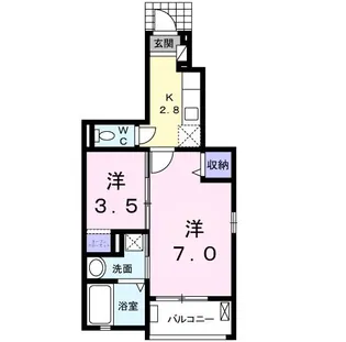 シャングリラ河原【1階】の間取り