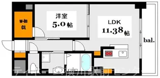 ラ・ロゼドローブ中筋【7階】の間取り