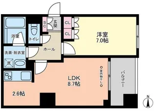 ヴィアーレ四谷【4階】の間取り