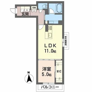 シャーメゾンアルバス新山口【1階】の間取り