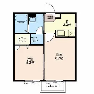 サンパーク西塚【1階】の間取り