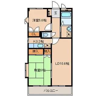 ヒルトップD棟【2階】の間取り