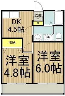 実徳ハイツ【1階】の間取り