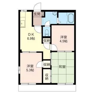 ドミールリン B号棟【1階】の間取り