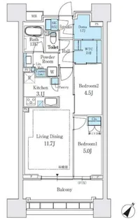 神奈川県川崎市多摩区登戸【マンション】の間取り