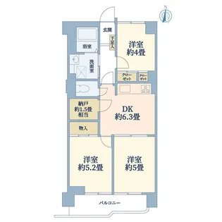 綱島クインスハイム【1階】の間取り