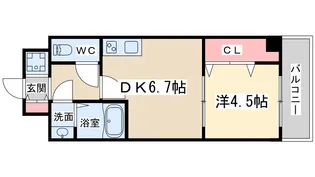 ワンルーフフラットフクシマ【2階】の間取り