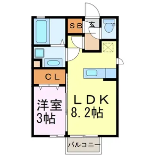 モンビラージュD【1階】の間取り
