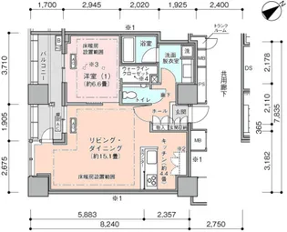 横浜ヴェールタワー【22階】の間取り