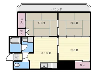 サンスカイ玉里【3階】の間取り
