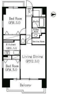 パークキューブ東品川【1階】の間取り
