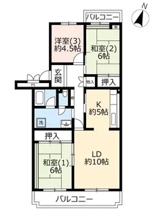 URパークタウン若宮【4階】の間取り