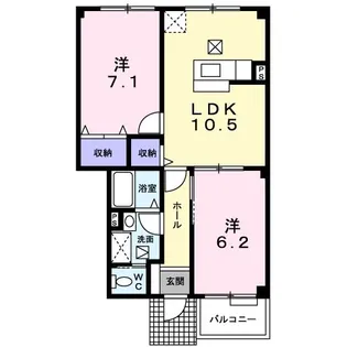 シャン・ド・フルール【1階】の間取り