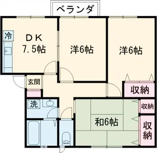 パーシモンコート【2階】の間取り