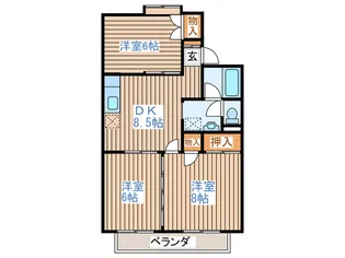 グランドールミウラ二番館【1階】の間取り