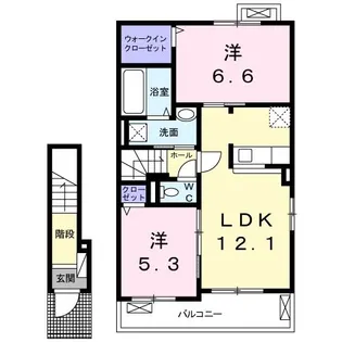 ラ・メール A【2階】の間取り