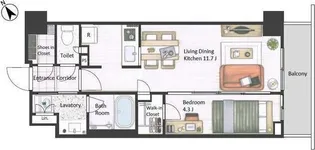 市谷台町坂フロント【3階】の間取り