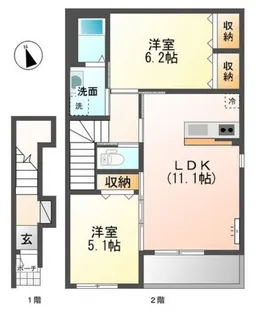 ジュピター【2階】の間取り
