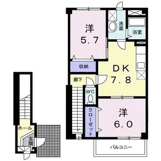 ミドルビレッジヒロ1号館【2階】の間取り