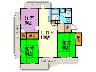 サンヒルズ城南【4階】の間取り
