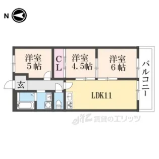 ライゼックス長浜2【3階】の間取り