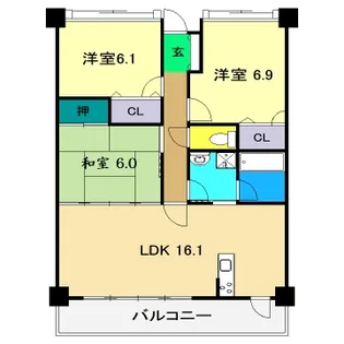 アルファステイツ旭駅前【11階】の間取り
