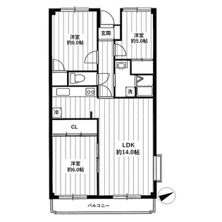 グランドパーク鷺沼【1階】の間取り