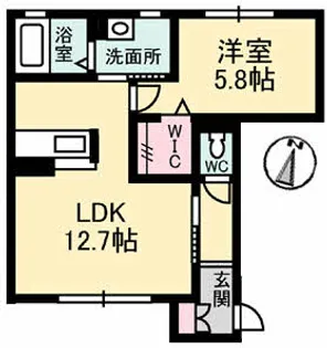 カトルフィーユTII【2階】の間取り