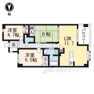 ティアラ大津【4階】の間取り