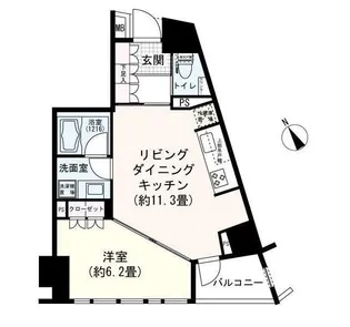 サンクタス市ヶ谷富久町イーストタワー【13階】の間取り