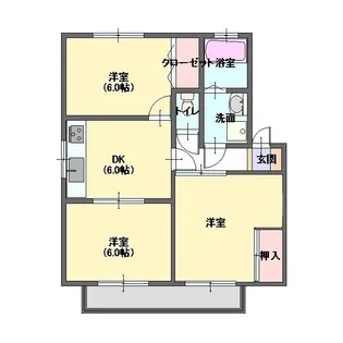 サンパレスF棟【2階】の間取り