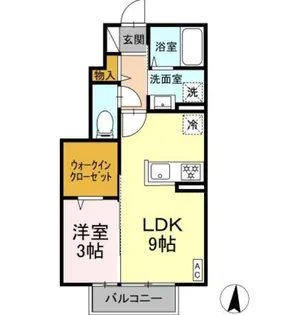 メゾンソレイユ中島西【1階】の間取り