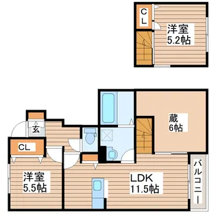 ベルリードメイプル【1階】の間取り